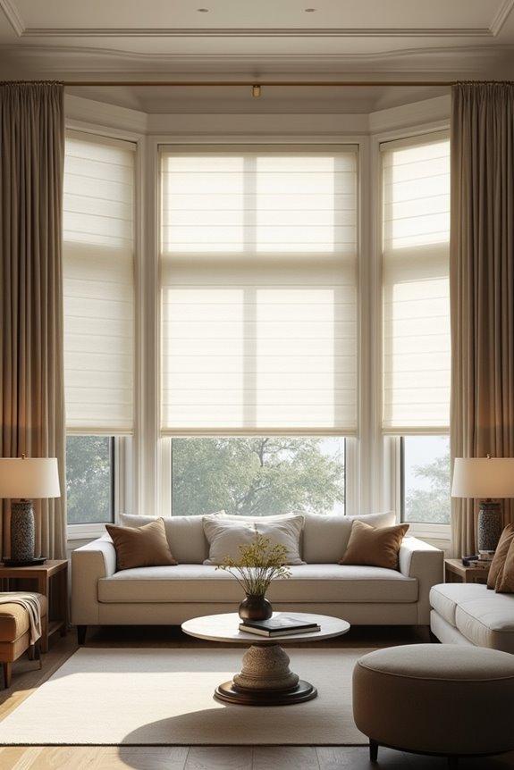 bay window blinds selection