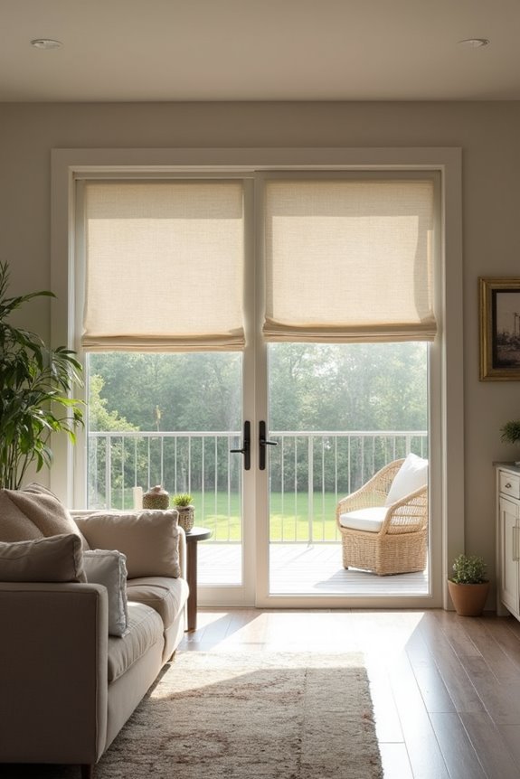 roman shades for sliding doors