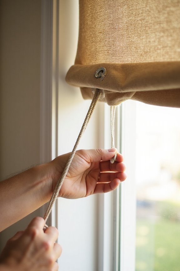remove old roman shade cords