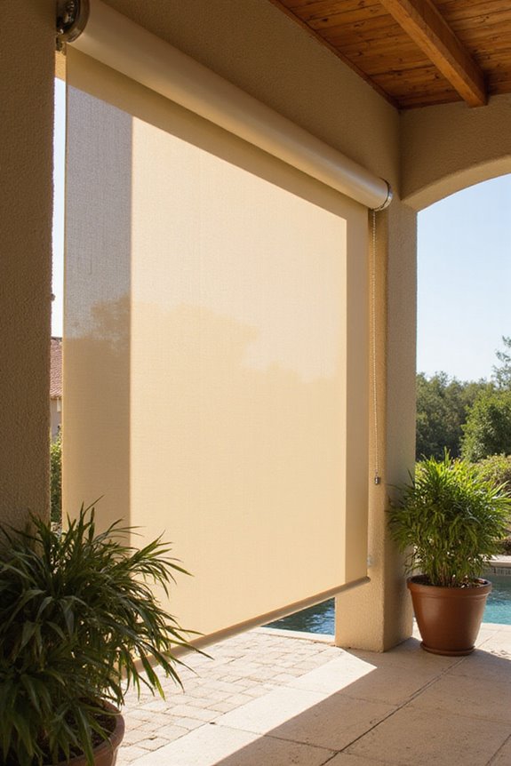 roller shades enhance outdoor spaces